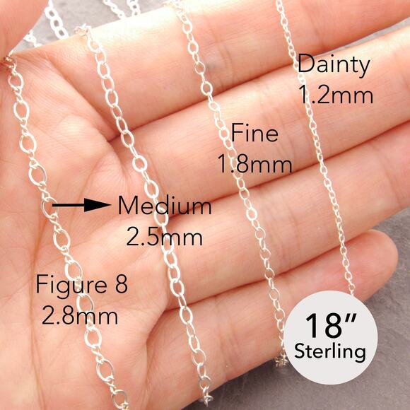 Megu's Attic Jewelry - 18” Sterling Silver Chain Necklace, thick chain, silver necklace, 40-1sm-sp